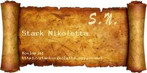 Stark Nikoletta névjegykártya